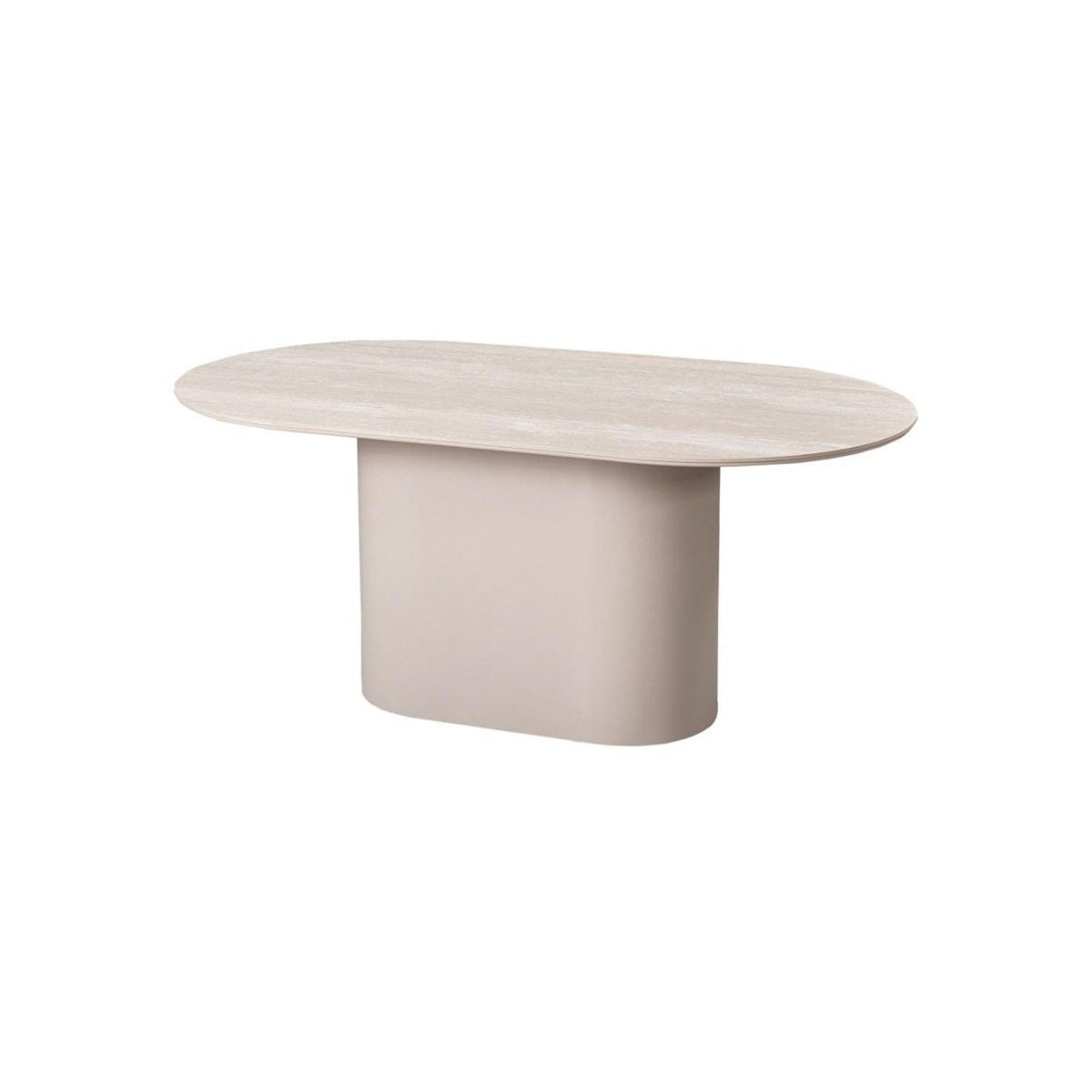 Table basse en pierre beige – 130 x 70 x 45 cm