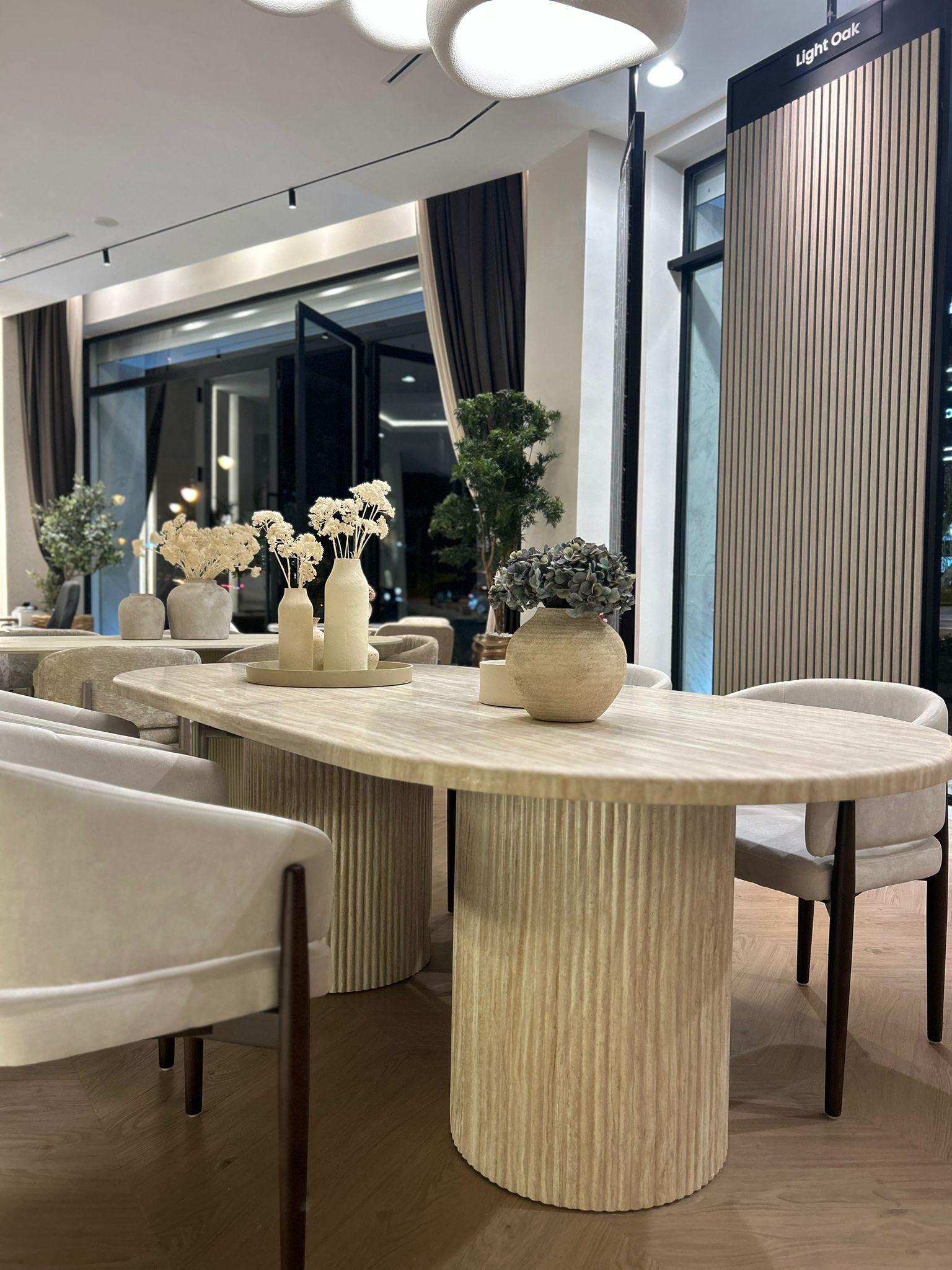 Table à manger en travertin - 220 x 110 x 75 cm