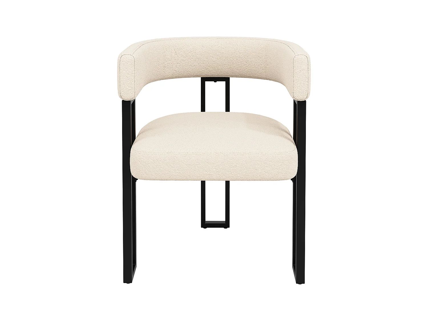 Fauteuil d'appoint moderne – Revêtement crème et cadre noir