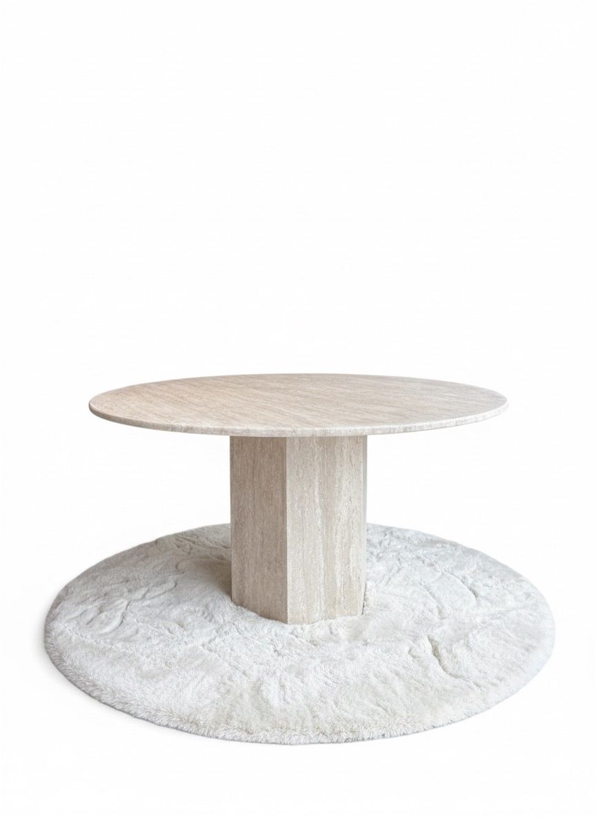 Table de salle à manger ronde en pierre naturelle – 130 cm