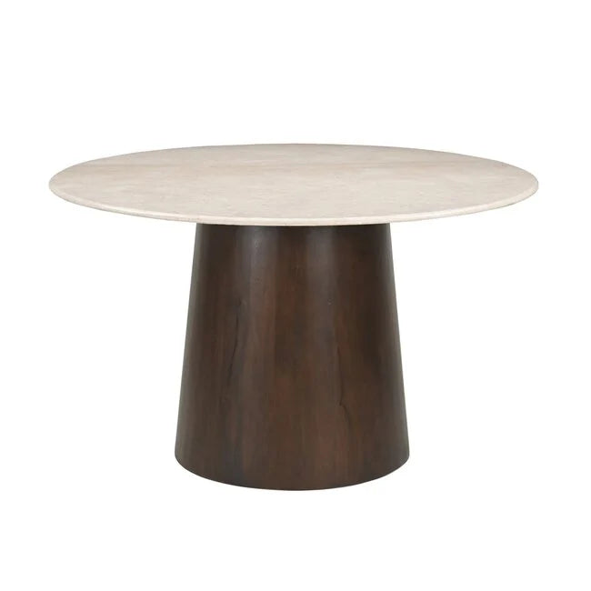 Table à manger ronde en marbre – 130 x 76 cm
