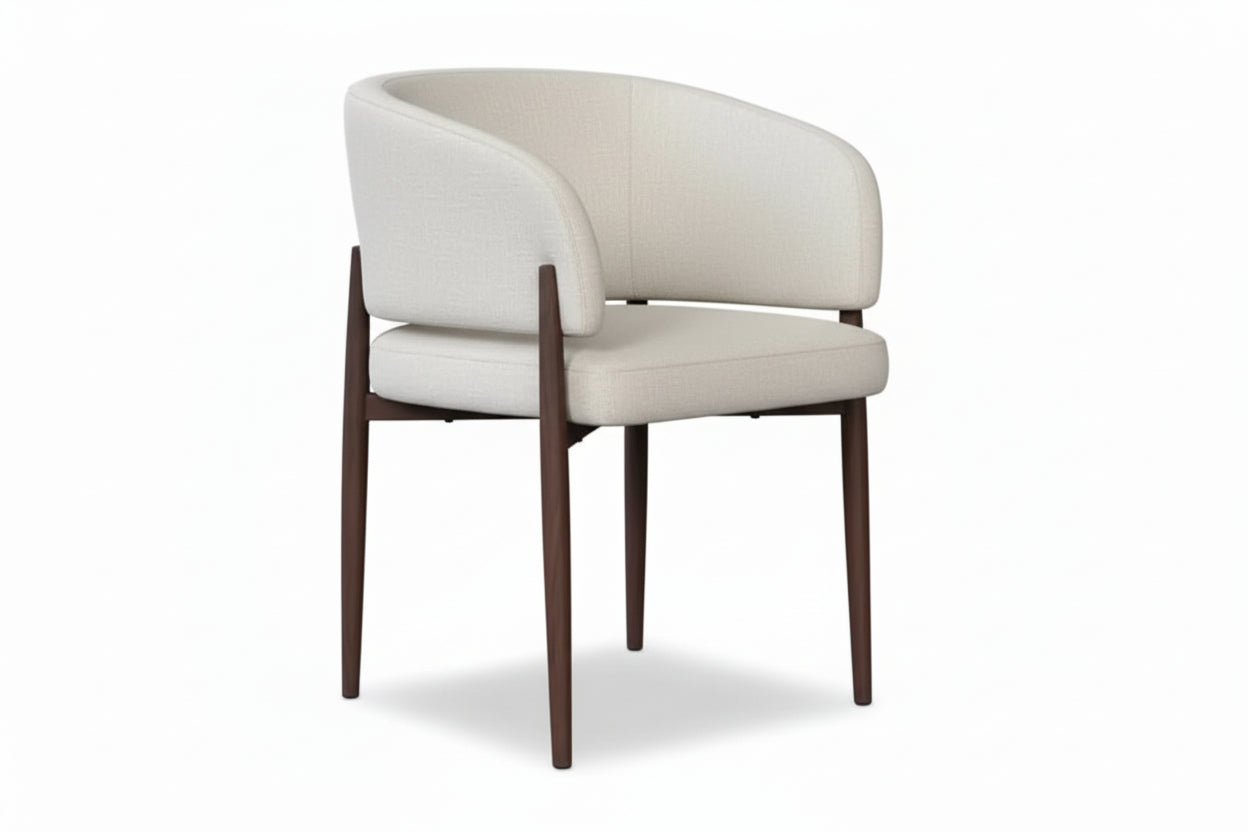 Chaise de salle à manger en noyer Japandi