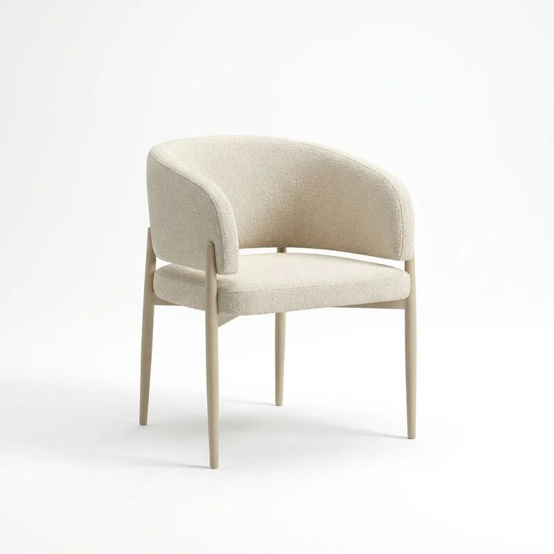 Chaise de salle à manger beige Japandi