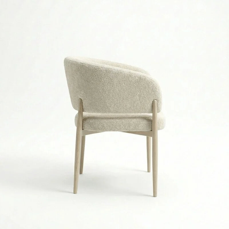 Chaise de salle à manger beige Japandi