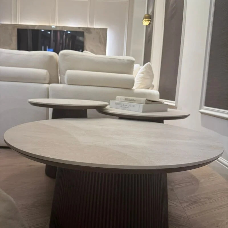 Ensemble de tables basses VALERION – 3 tables rondes design en céramique