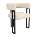 Fauteuil d'appoint moderne – Revêtement crème et cadre noir