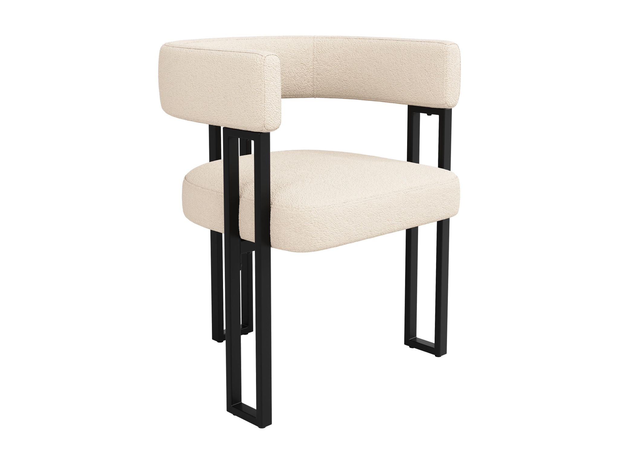 Fauteuil d'appoint moderne – Revêtement crème et cadre noir