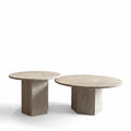 Ensemble de table basse en travertin naturel — Minimalisme sculptural