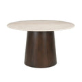 Table à manger ronde en marbre – 130 x 76 cm