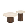 Ensemble de 2 tables basses rondes en marbre