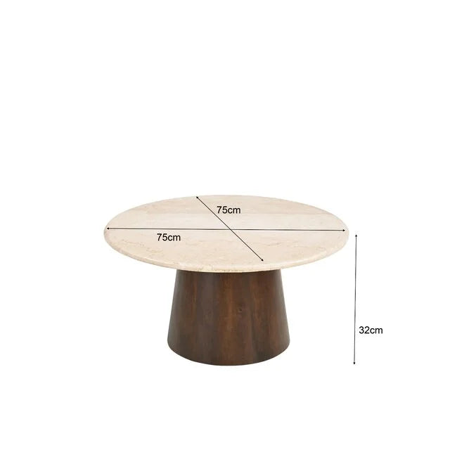 Ensemble de 2 tables basses rondes en marbre